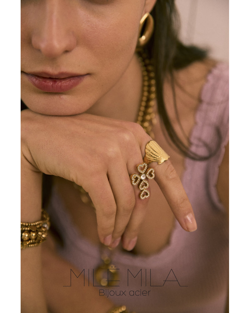 Bague Dorée Martelée