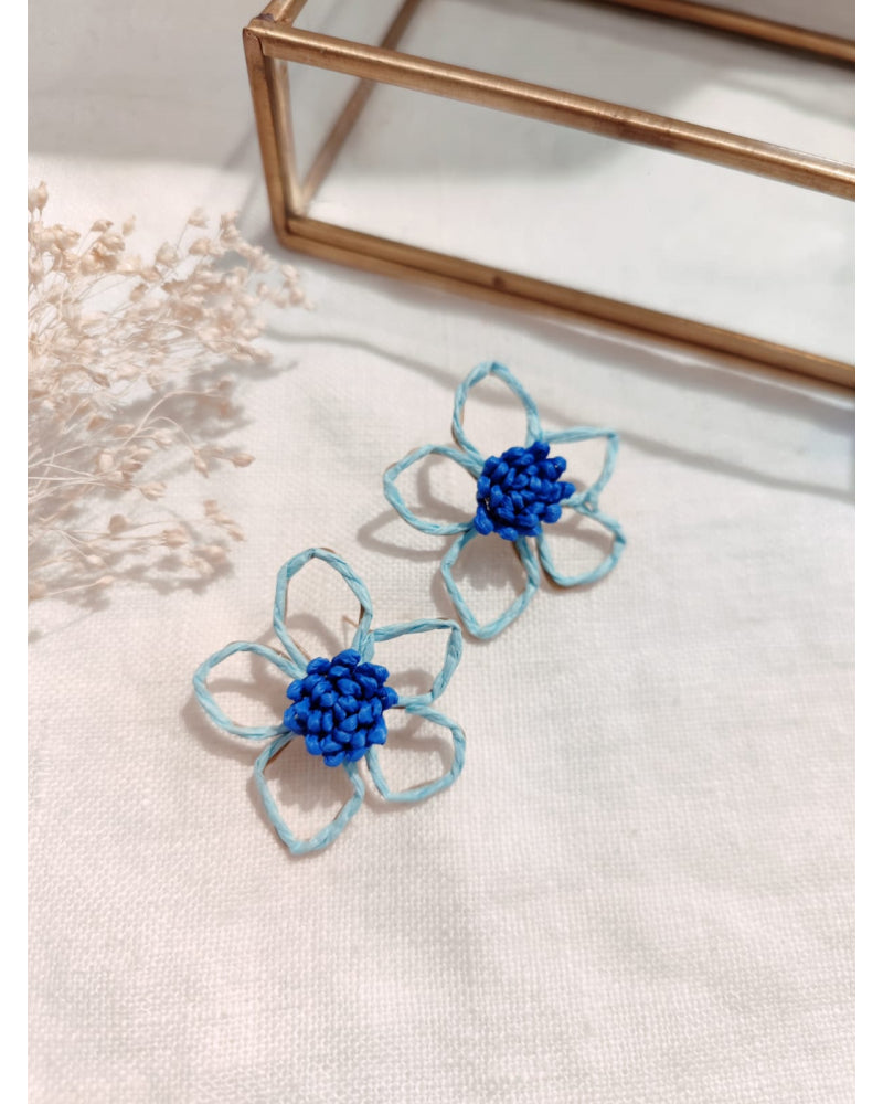 Boucles d’oreilles "Fleur Raphia"