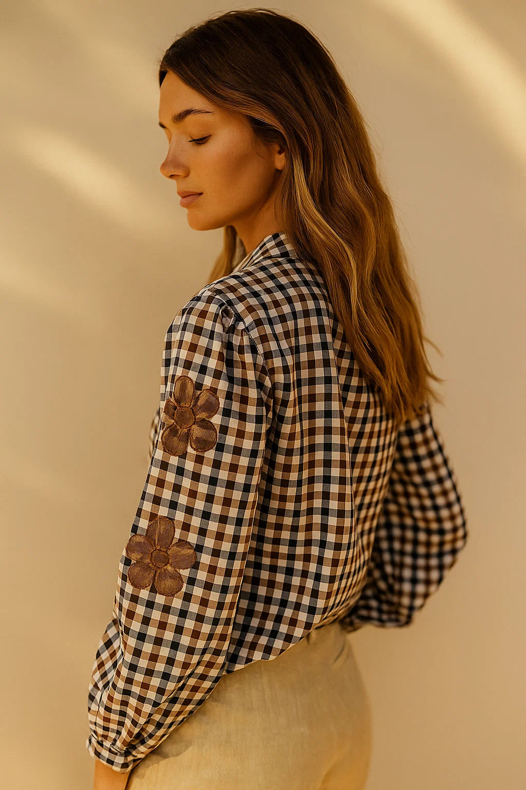 Chemise Vichy Brodée