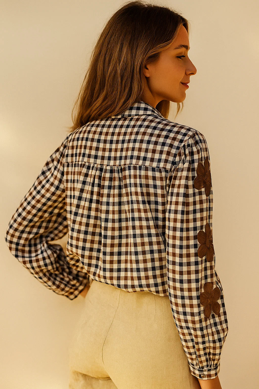 Chemise Vichy Brodée