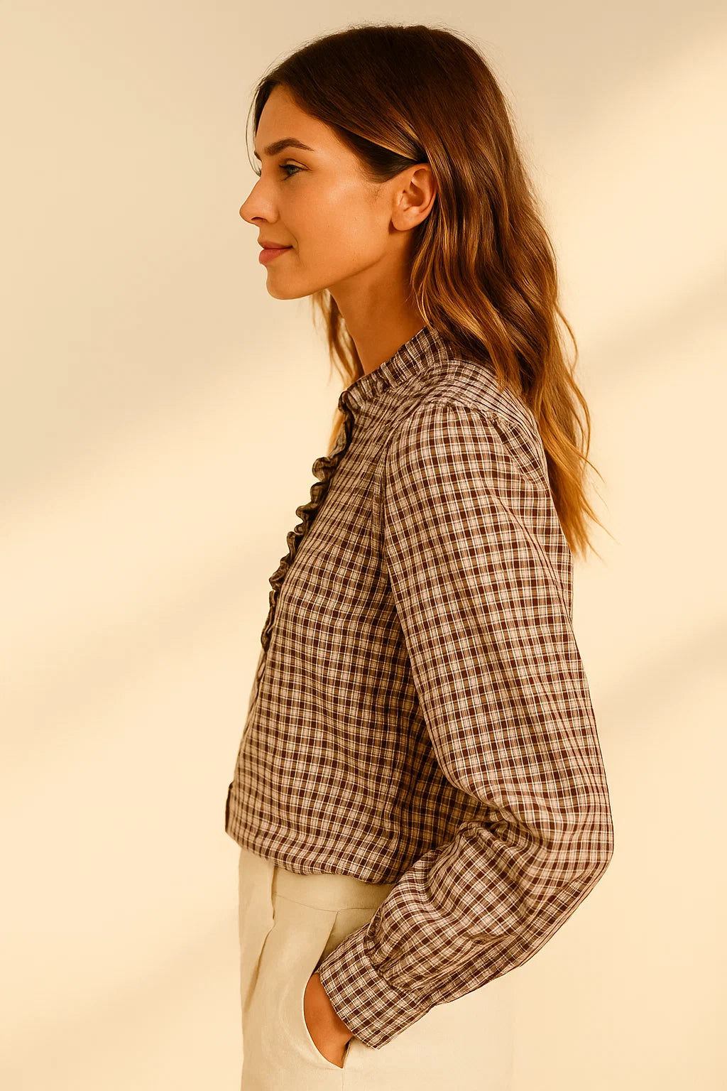 Chemise Vichy Marron