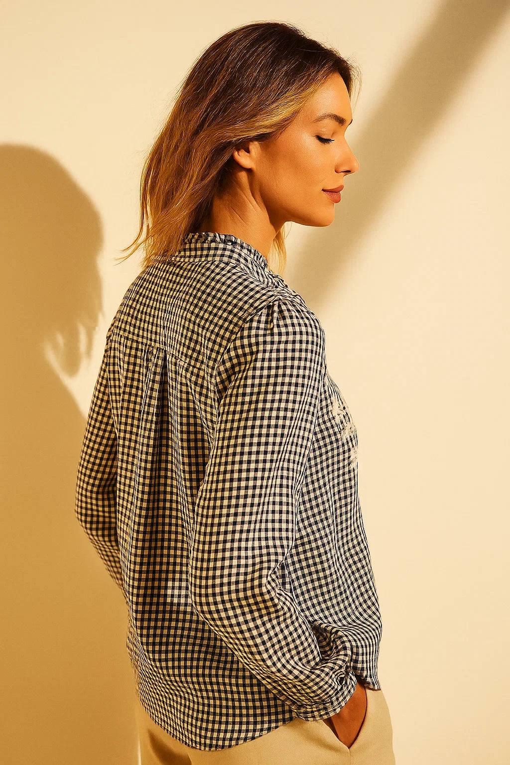 Chemise Vichy Brodée
