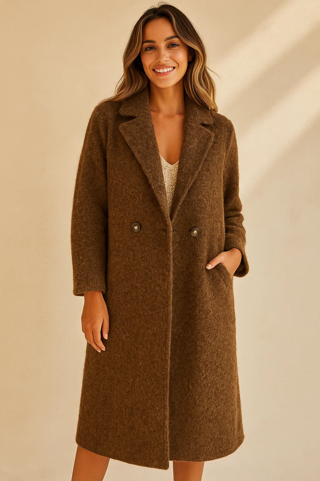 Manteau Uni Feutré