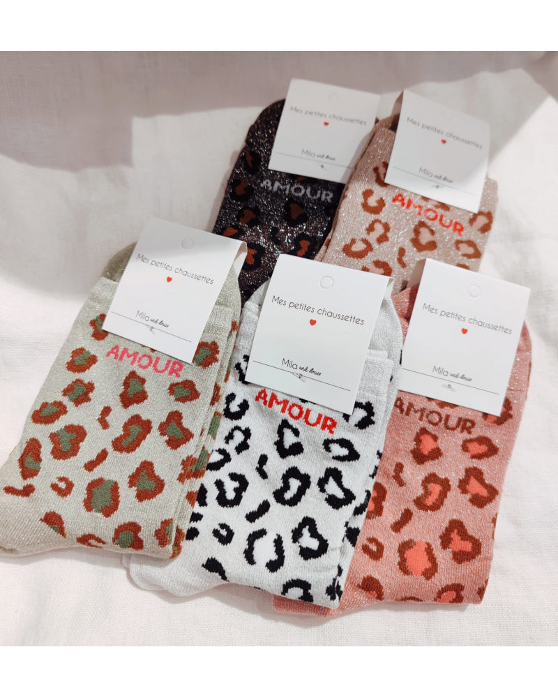 Chaussettes Léopard "Amour"