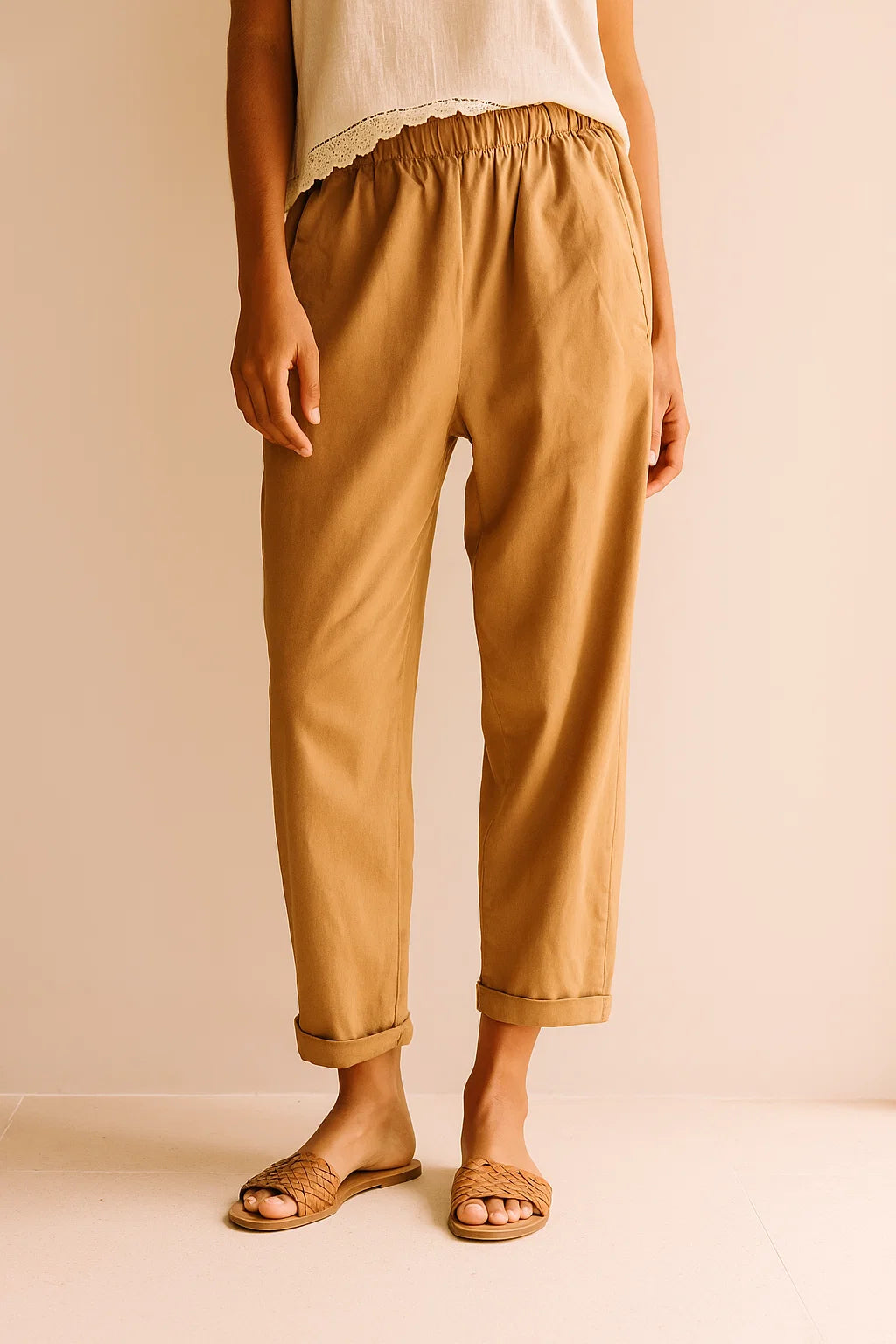 Pantalon en Coton Uni Magic