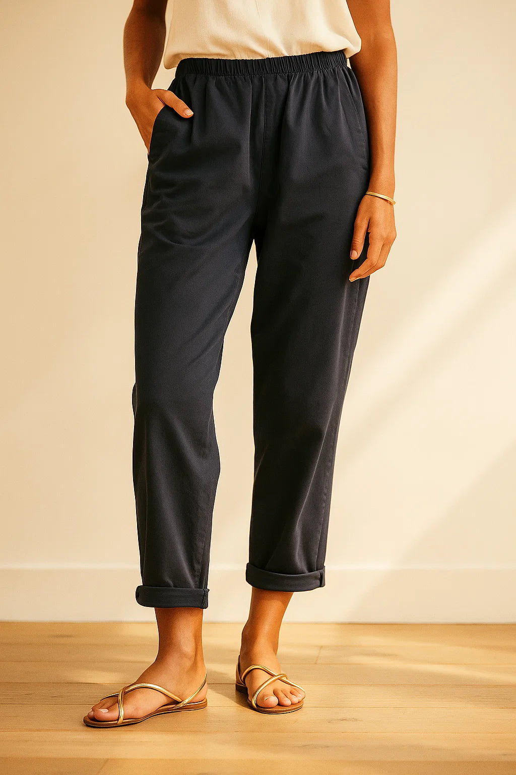 Pantalon en Coton Uni Magic