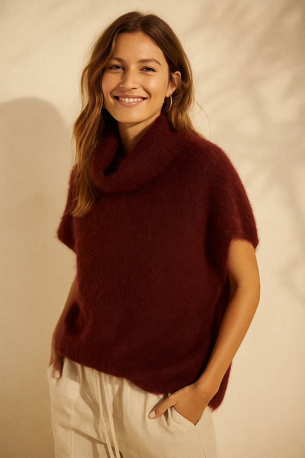 Pull 80% Mohair Col Roulé