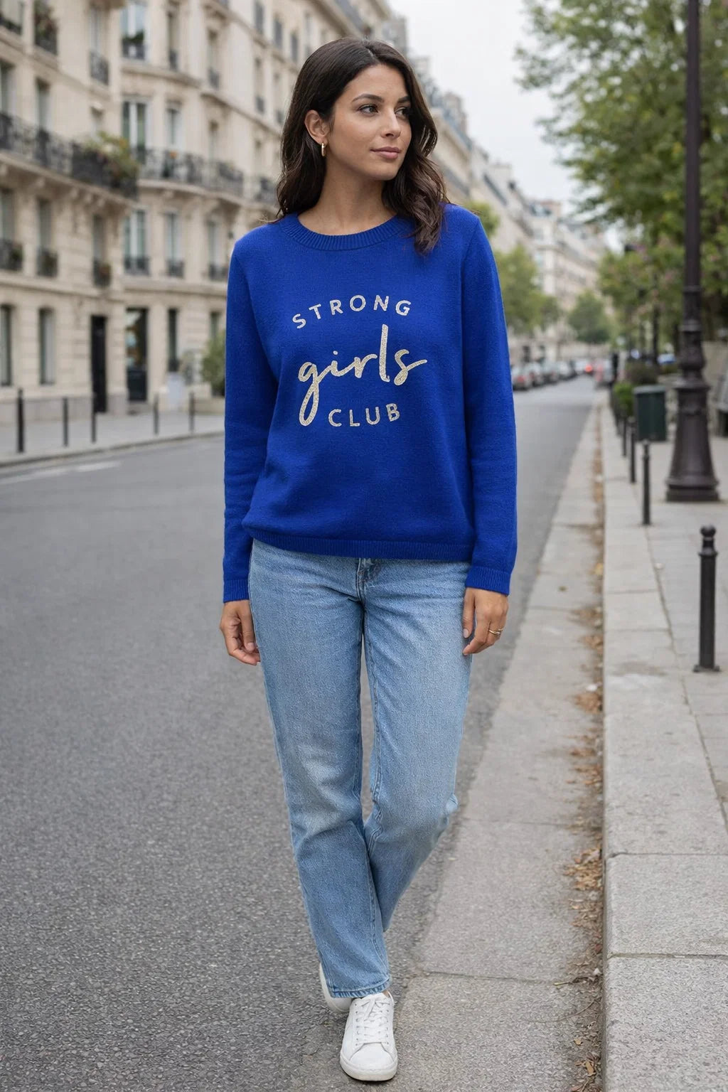 Pull en maille à rayures - Bleu - - 20.00