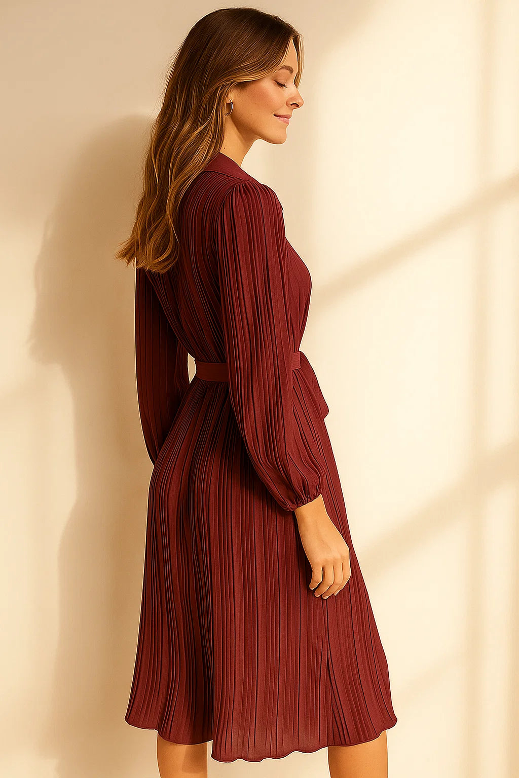 Robe Satinée Plissée