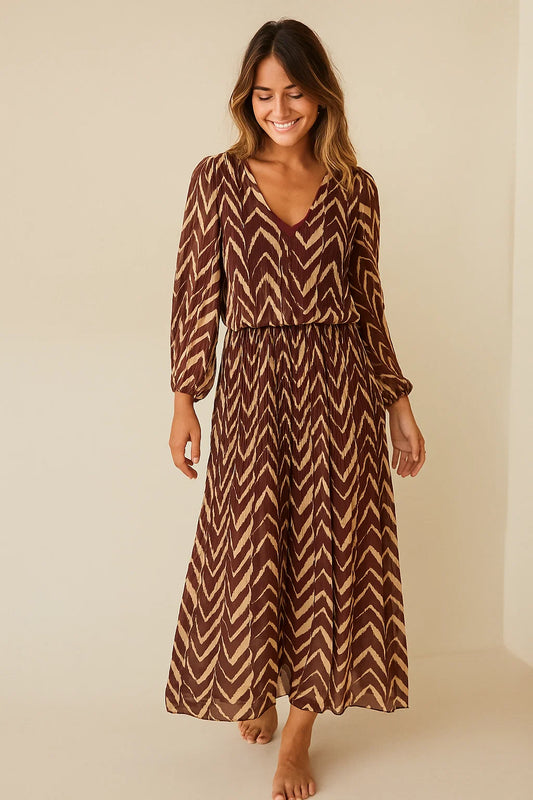 Robe Plissée Zigzag