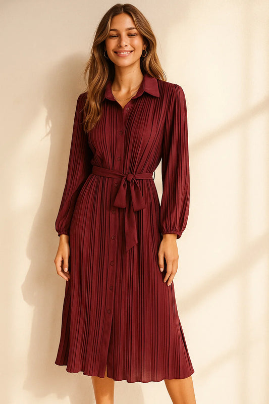 Robe Satinée Plissée