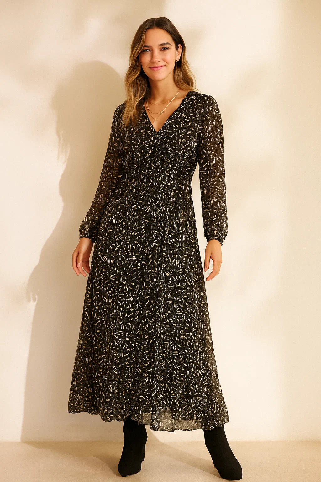 Robe Longue Taille Smockée
