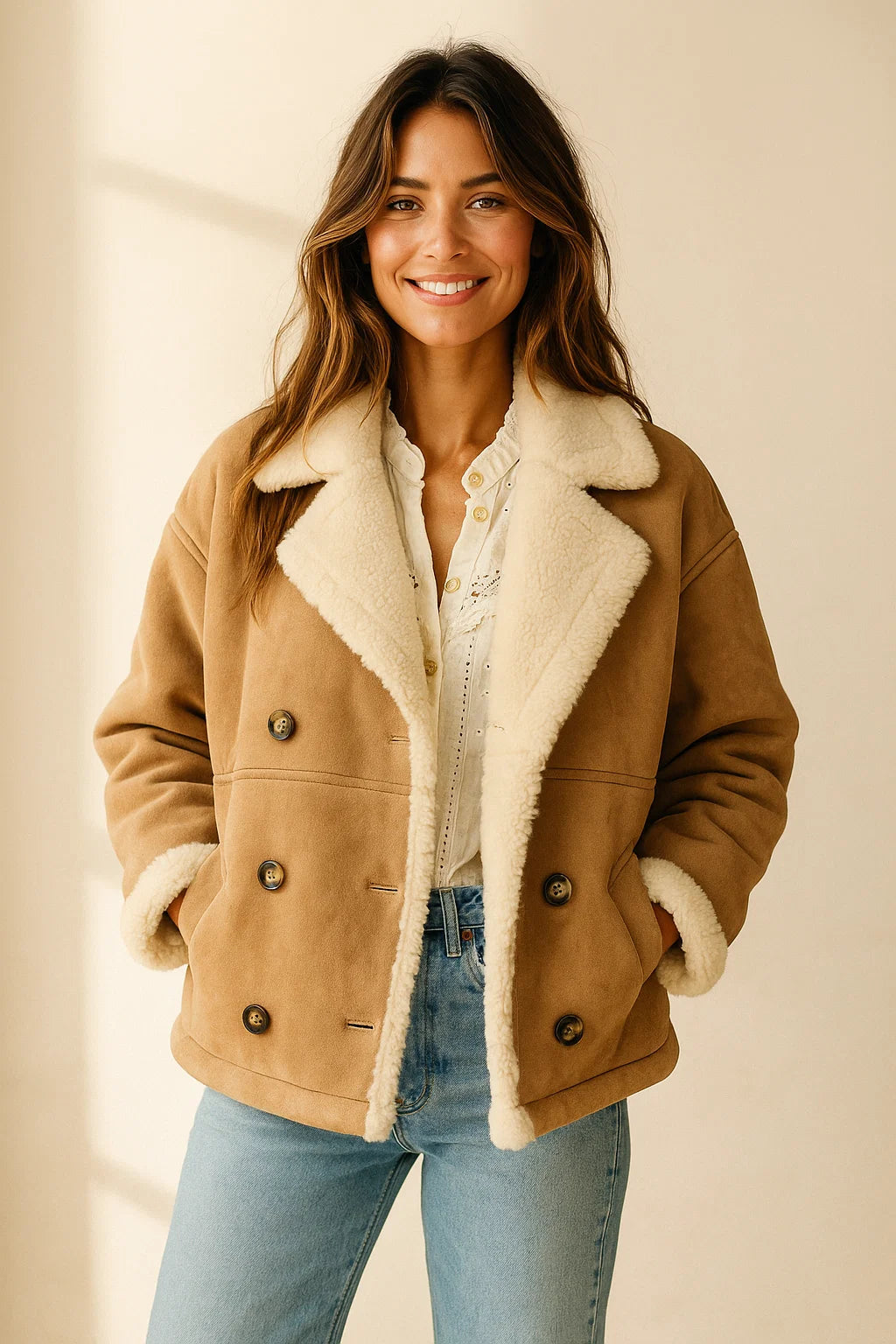 Veste effet Daim Sherpa