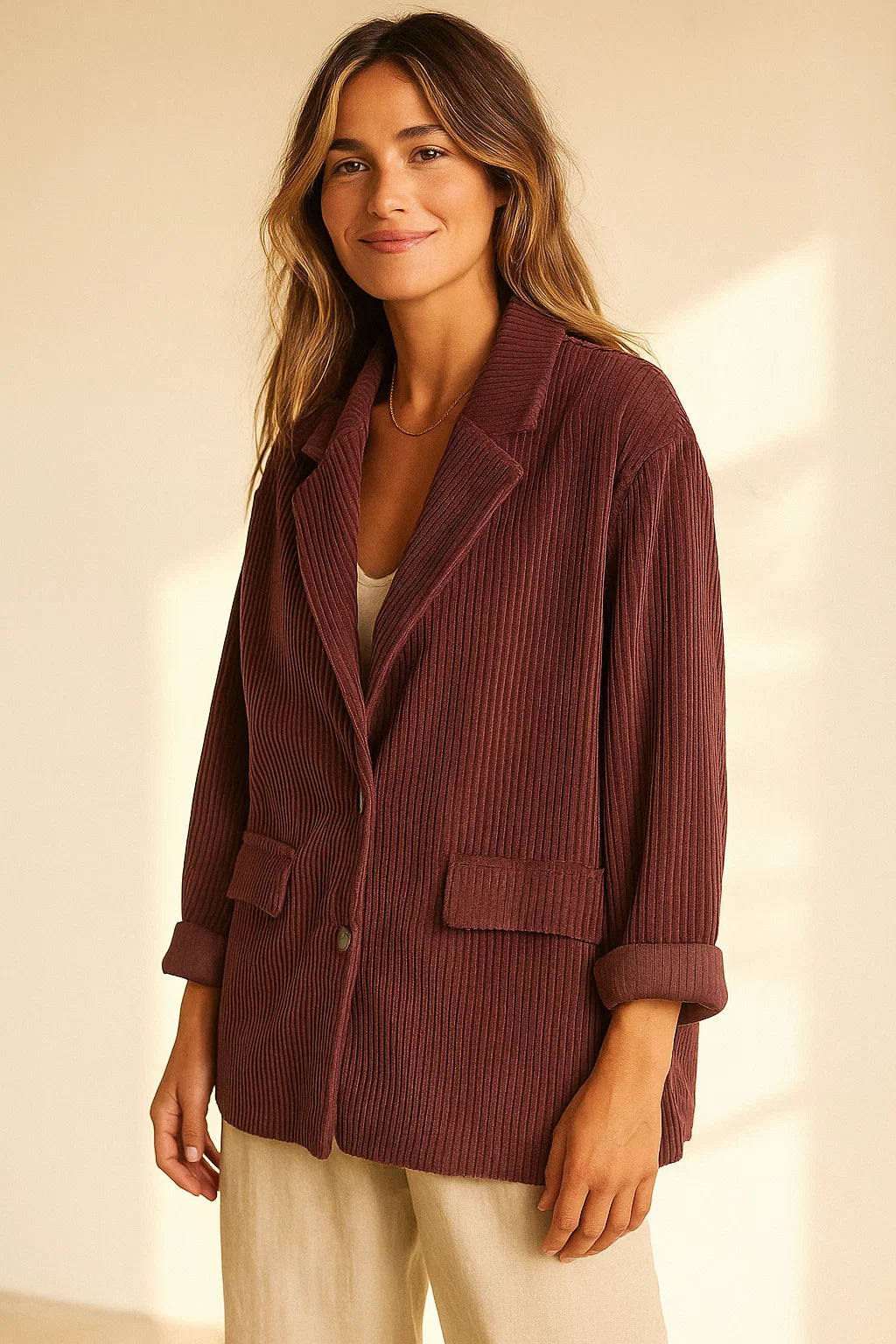 Veste Blazer Velours Côtelé