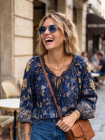 Blouses bohèmes Hippie Chic — Blouse Capucine fleurs champêtres