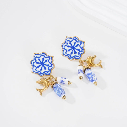 Boucles Dauphin Bleu