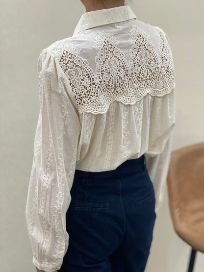 Chemise Broderie Anglaise avec Col