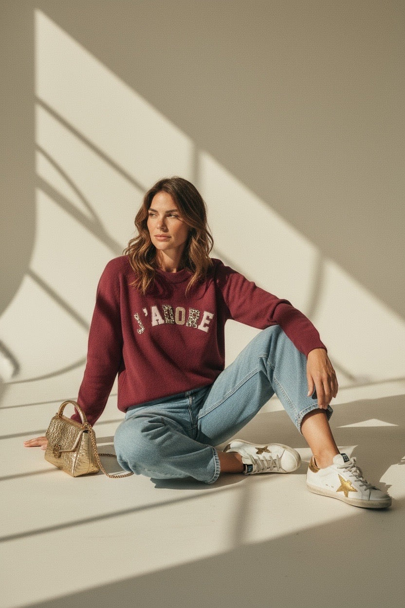 Pull J'Adore Bordeaux