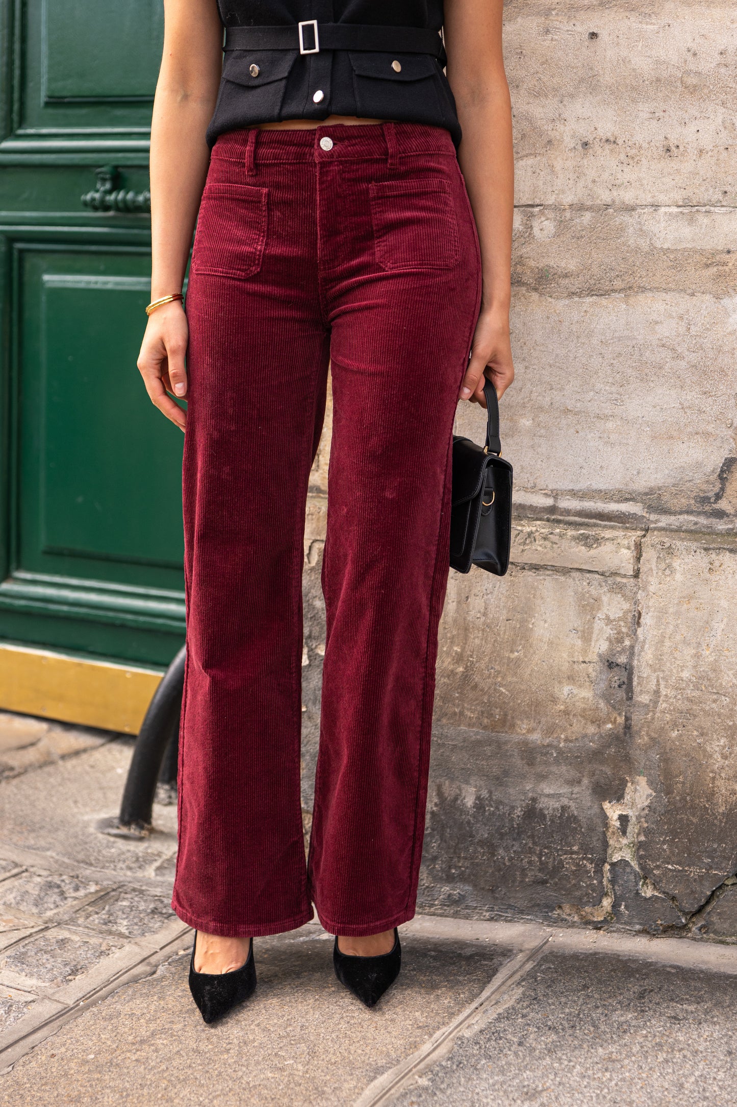 Pantalon Velours Côtelé Bordeaux