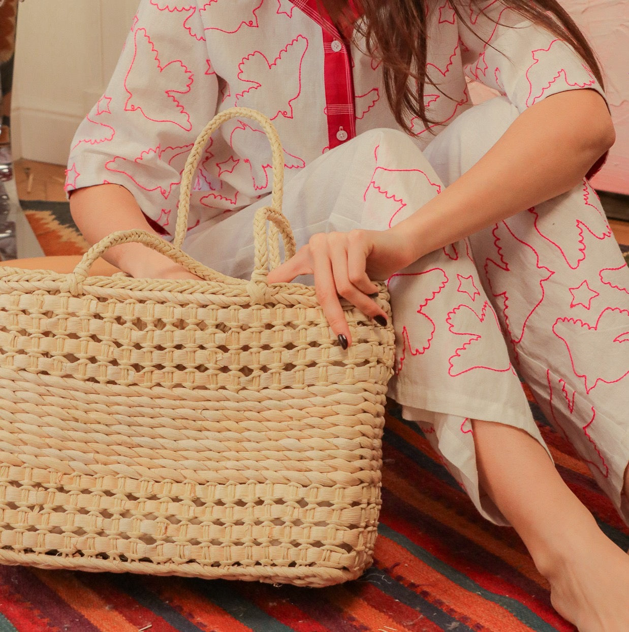 Sac Paille "J'adore"