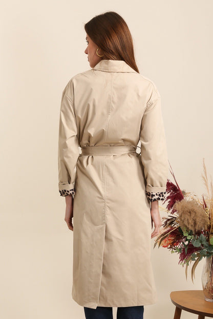 Trench Beige avec Détails Léopard