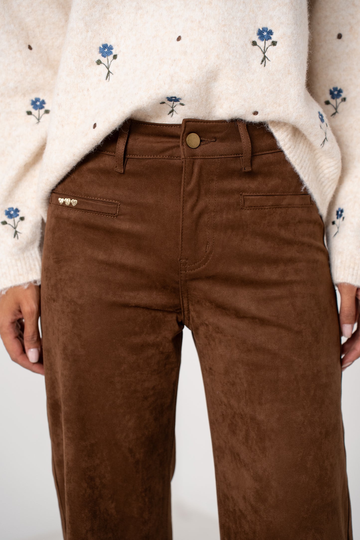 Pantalon Droit en Suédine