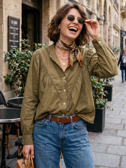Chemise Juliette - Col Volanté Dentelle