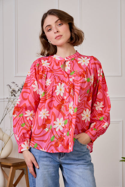 Chemise Imprimé Cerises & Fleurs