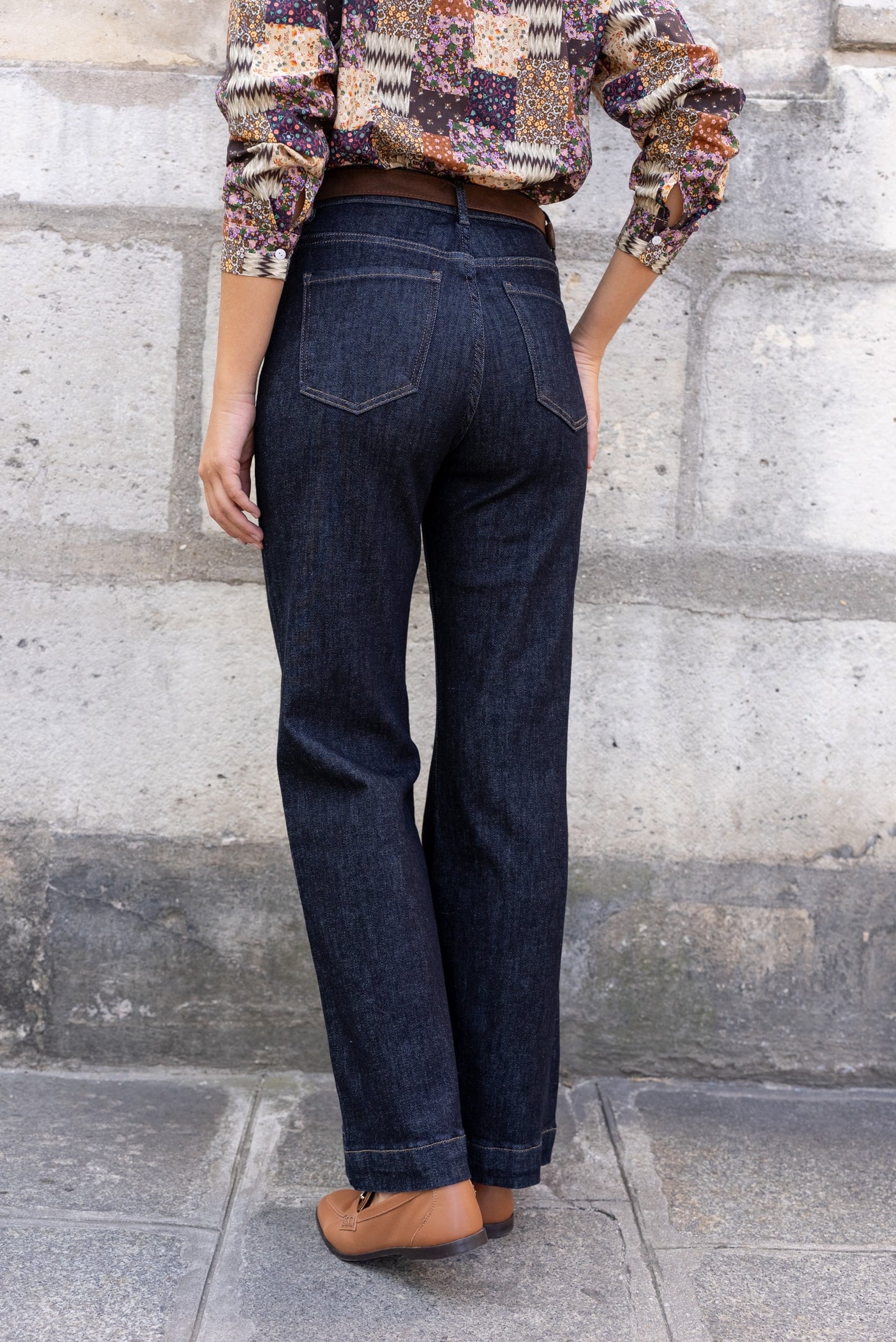 Jean Denim Brut avec Ceinture