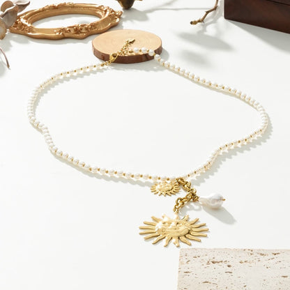 Collier Soleil et Perles