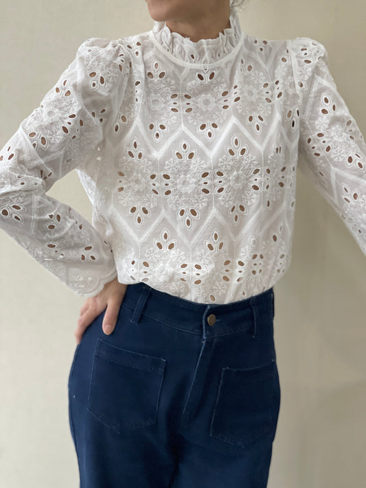 Blouse Féminine Coton Brodée
