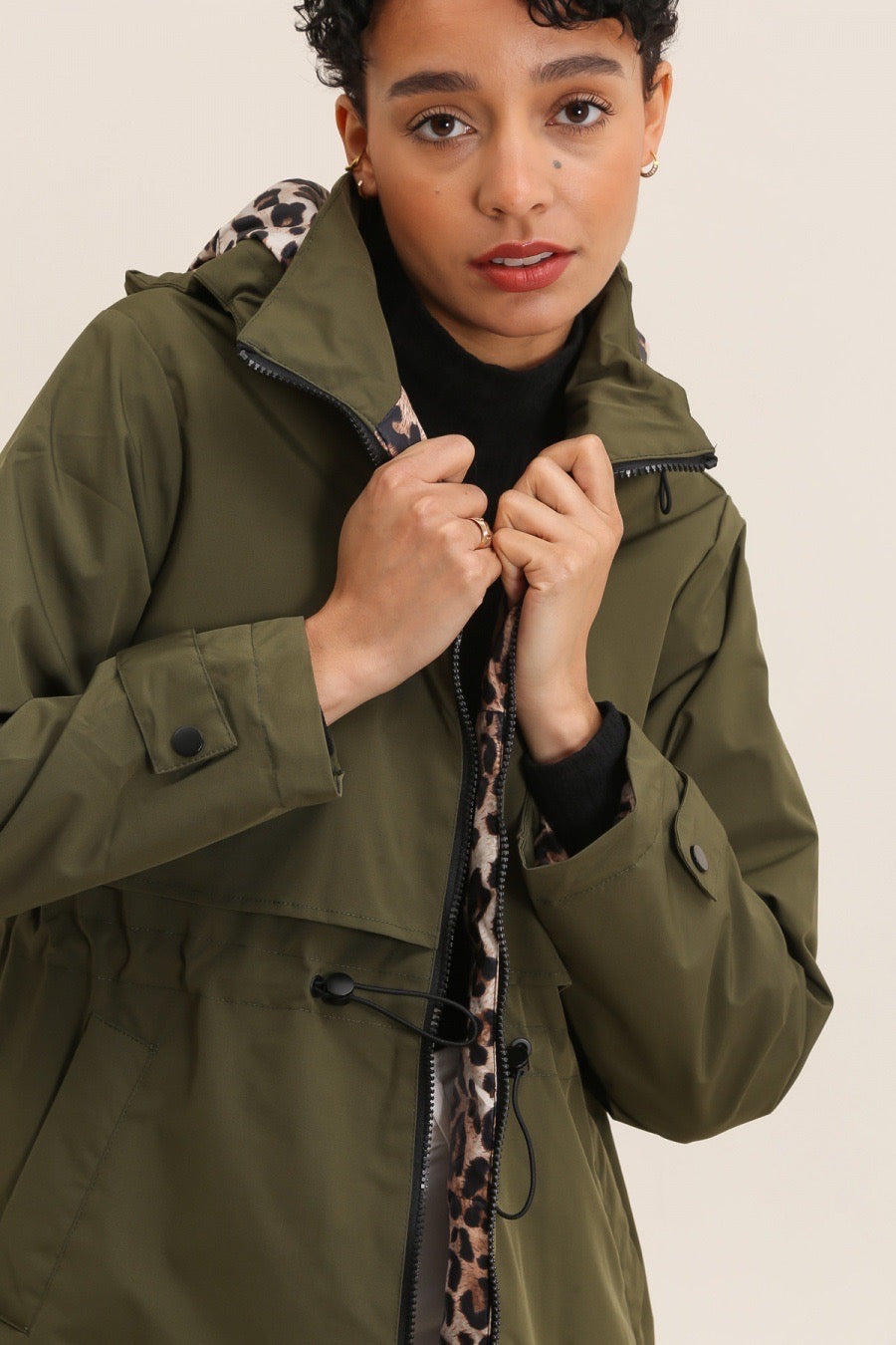 Parka Imperméable Rembourré Léopard