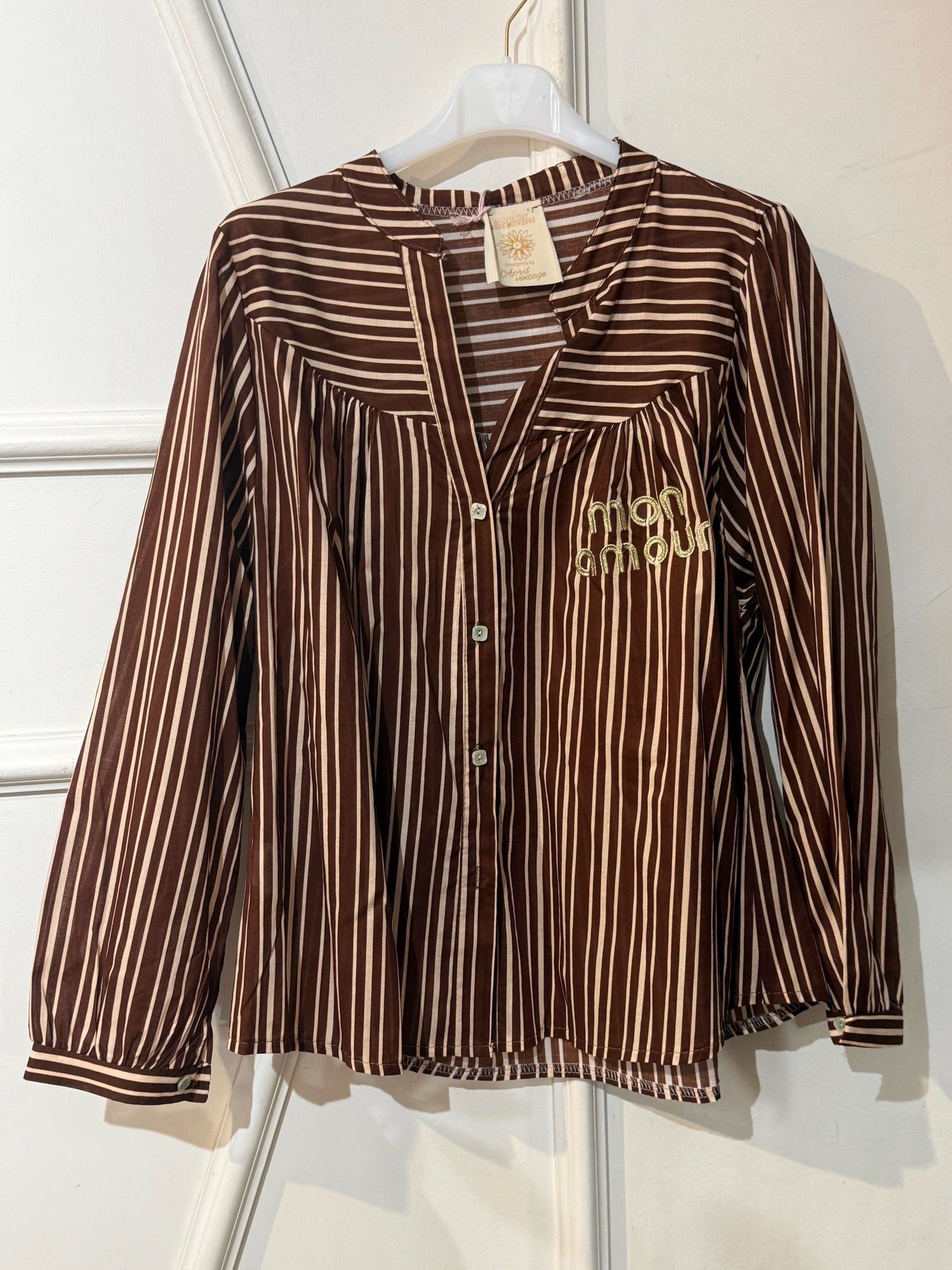 Chemise Beige Rayé Brown