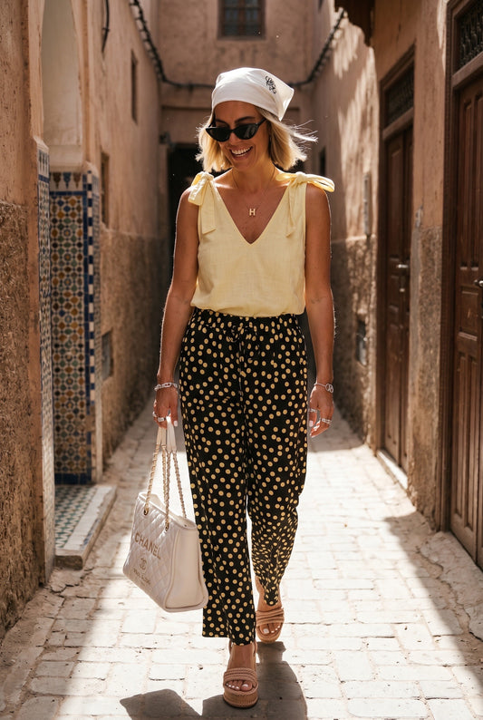 Pantalon Fluide Pois Brown