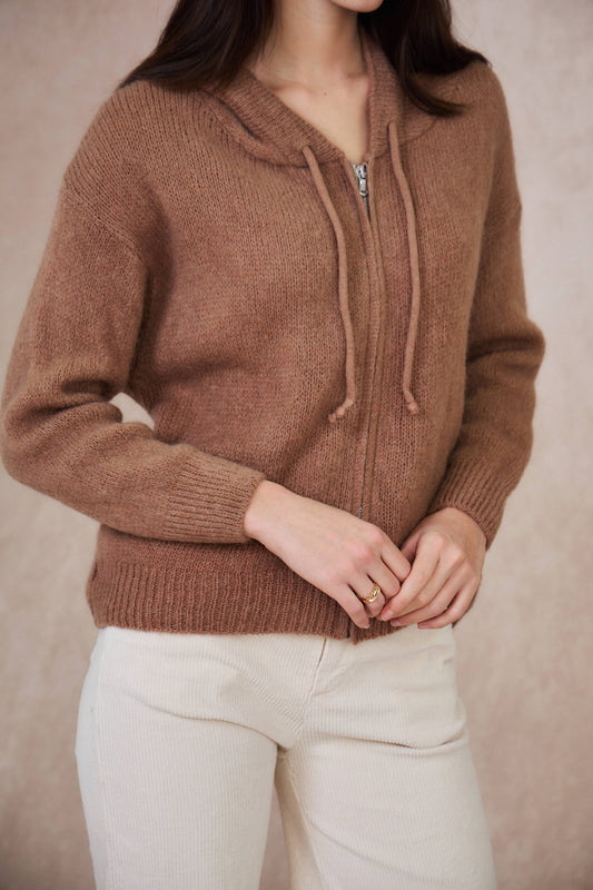 Gilet Capuche Mohair