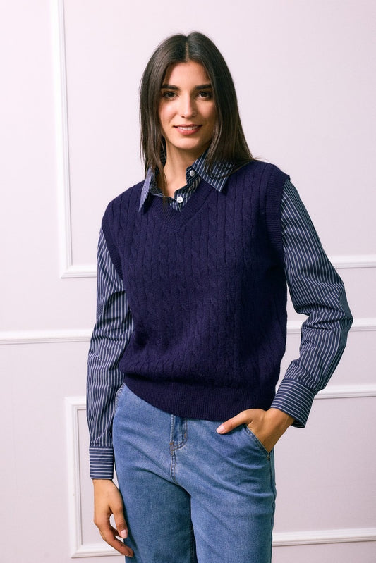 Pull Chemise Col V