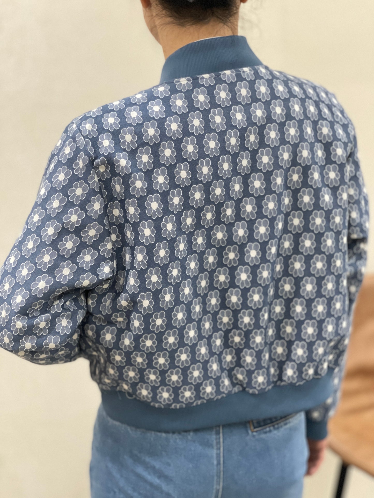 Veste Imprimé Fleuri Bleu