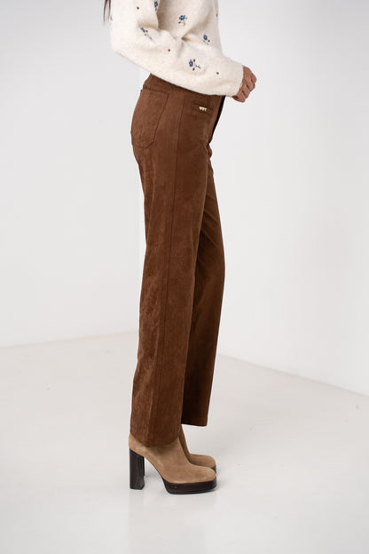 Pantalon Droit en Suédine