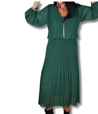 Robe Plissée Unie