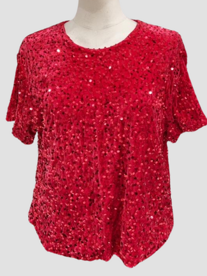 Tee-shirt en Sequins Velours