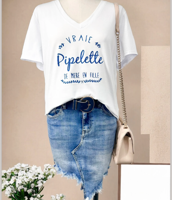 Tee-shirt "Vraie Pipelette..."