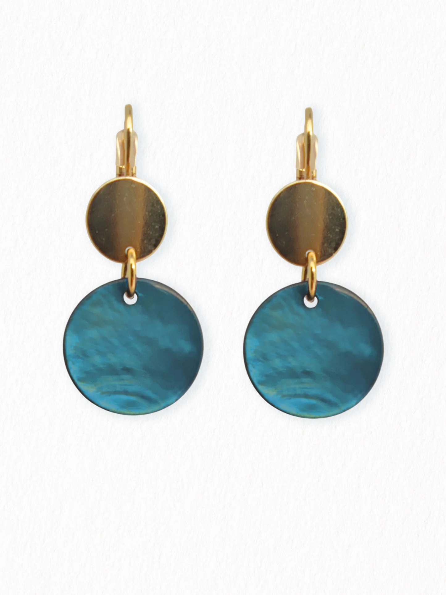 Boucles d'Oreilles Nacre Bleue