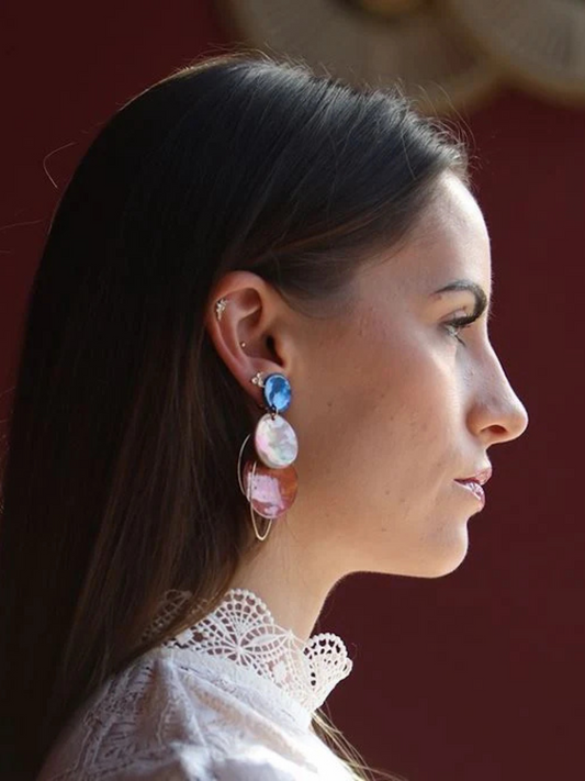 Boucles d'Oreilles Nacres Reine