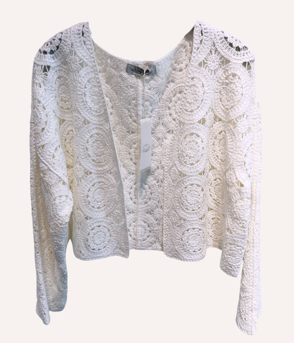 Cardigan Crochet Blanc