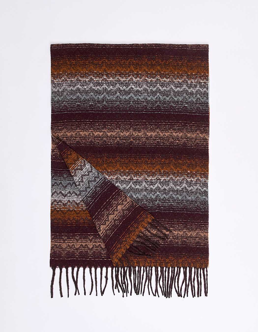 Écharpe Malki grenade motifs jacquard La Fiancée du Mékong - Hippie Chic