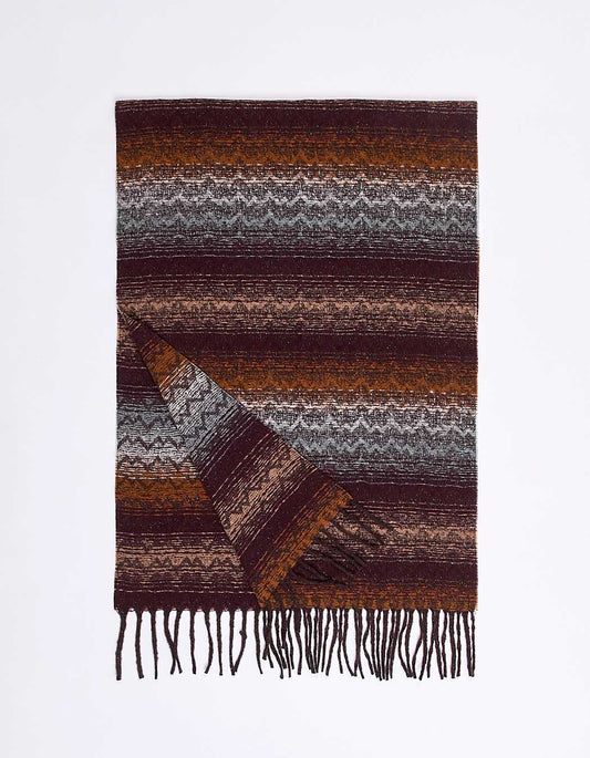 Écharpe Malki grenade motifs jacquard La Fiancée du Mékong - Hippie Chic