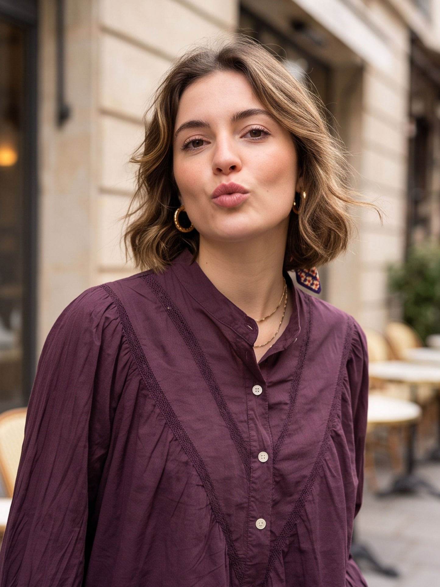 Chemise Juliette - Col Volanté Dentelle