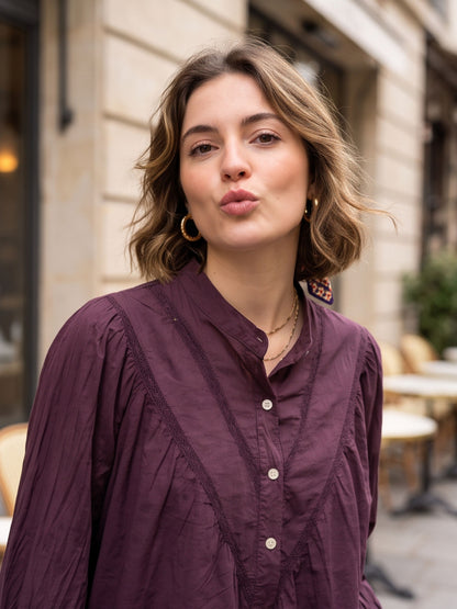Chemise Juliette - Col Volanté Dentelle