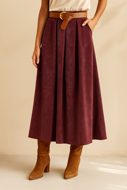 Jupe Longue Velours Côtelé
