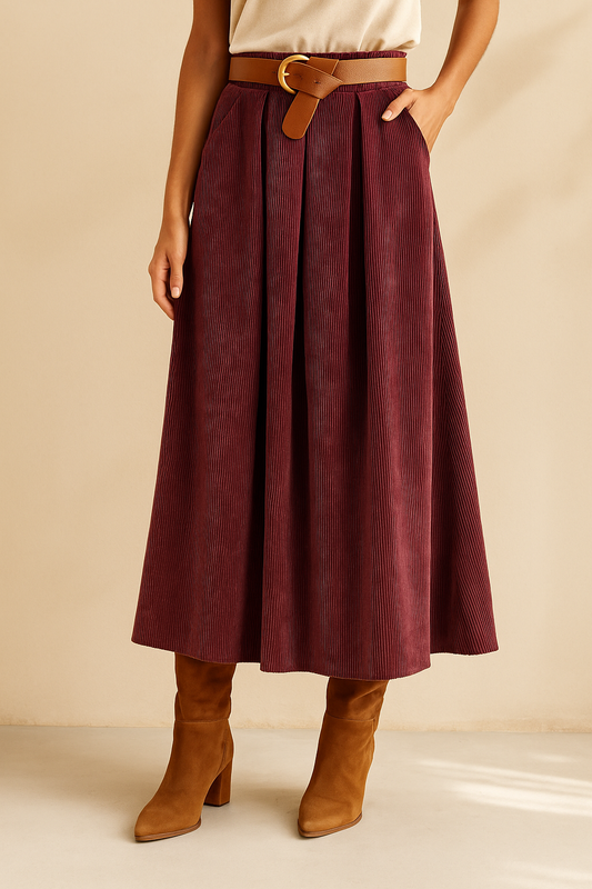 Jupe Longue Velours Côtelé